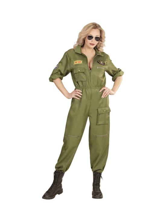 Fantasia de piloto de caça instrutor de Top Gun para mulheres