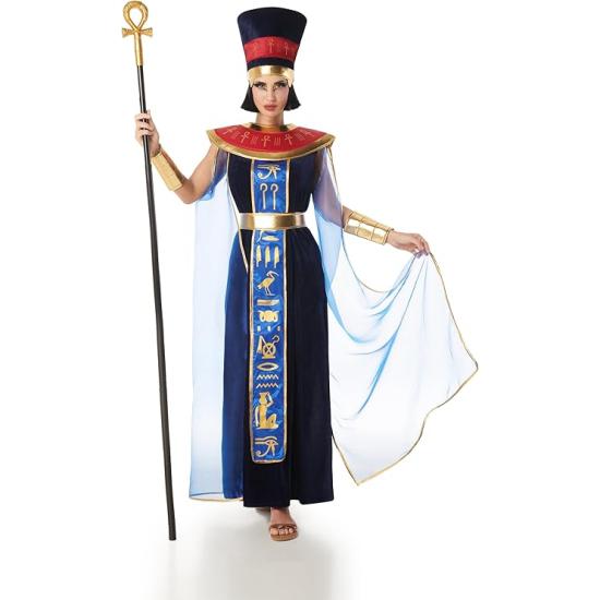 Fantasia de Faraó Egípcio em Veludo Azul