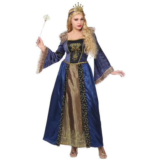 Fato de princesa medieval azul para mulher Fato de princesa medieval azul para mulher