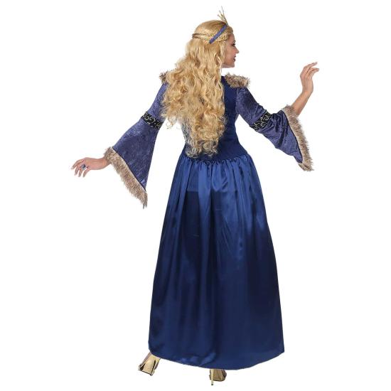 Fato de princesa medieval azul para mulher Fato de princesa medieval azul para mulher