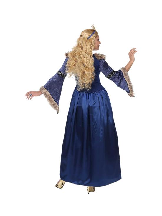 Fantasia Medieval de Princesa Azul para Mulheres