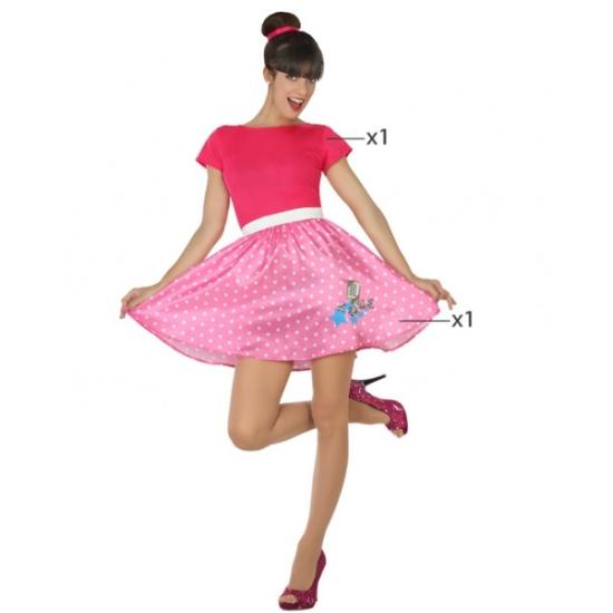 Fato de senhora rosa dos anos 50 em tamanho adulto