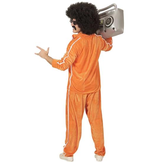 Fato de treino de veludo laranja dos anos 80 para adulto