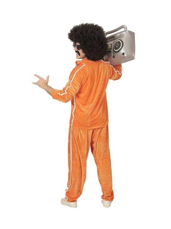 Fato de treino de veludo laranja dos anos 80 para adulto