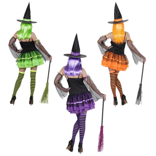 Divertido traje de bruxa Colorín para adulto.