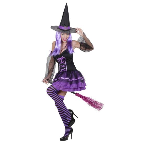 Divertido traje de bruxa Colorín para adulto.