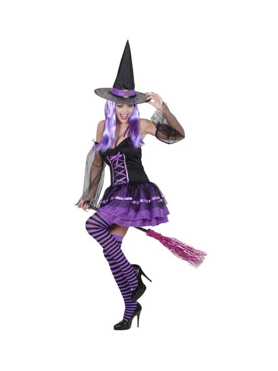 Divertido traje de bruxa Colorín para adulto.