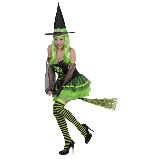 Divertido traje de bruxa Colorín para adulto.