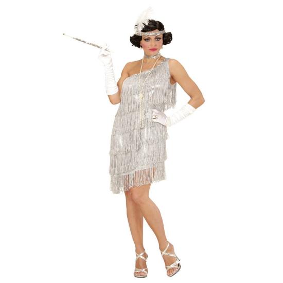 Traje adulto de prata Charleston.