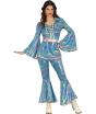 Fantasia de macacão azul discoteca para menina adulta