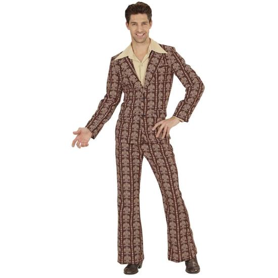 Fato de Chulo Disco dos anos 70 castanho para adulto Fato de Chulo Disco dos anos 70 castanho para adulto