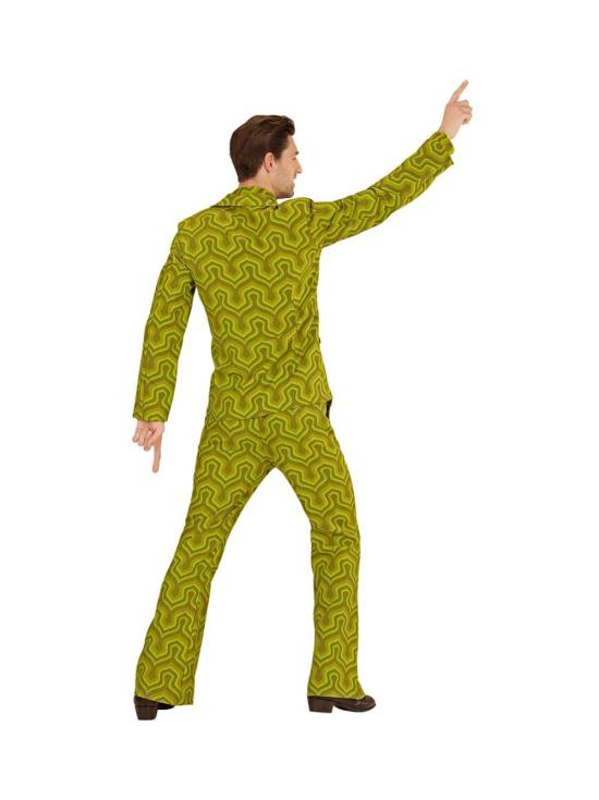Fato de Disco Chulo verde anos 70 para adulto