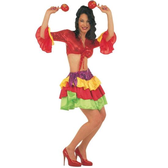 Fato de Rumbera brasileira adulto tamanho adulto Fato de Rumbera brasileira adulto tamanho adulto