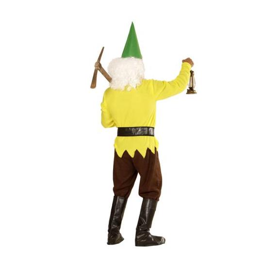 Fato de anão da floresta amarela para adulto