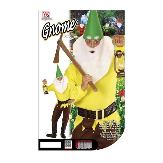 Fato de anão da floresta amarela para adulto