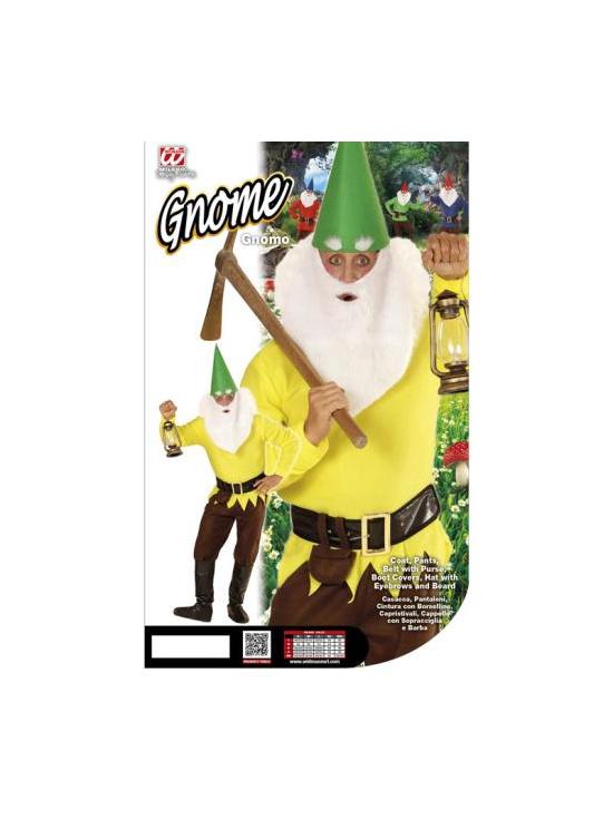 Fato de anão da floresta amarela para adulto