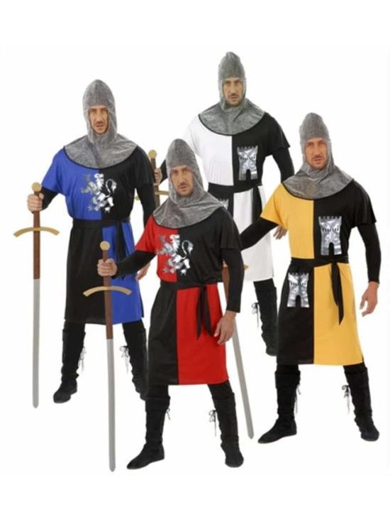 Cores da fantasia de guerreiro medieval adulto