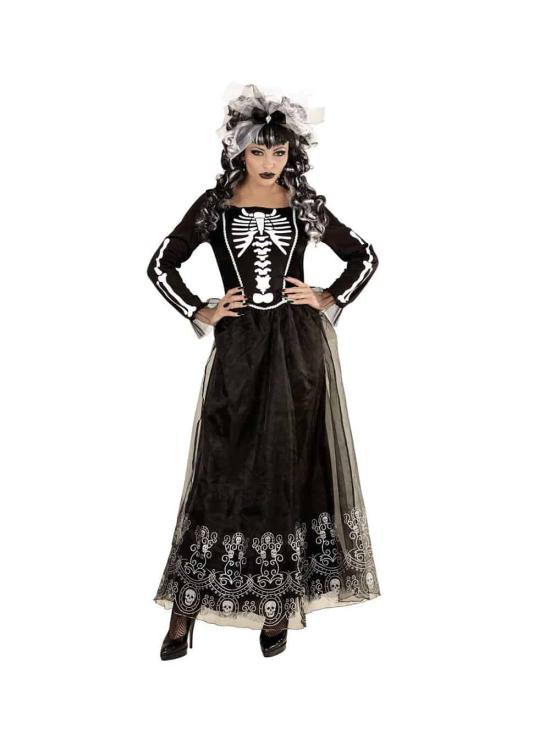 Fantasia de Halloween de senhora esqueleto. adulto