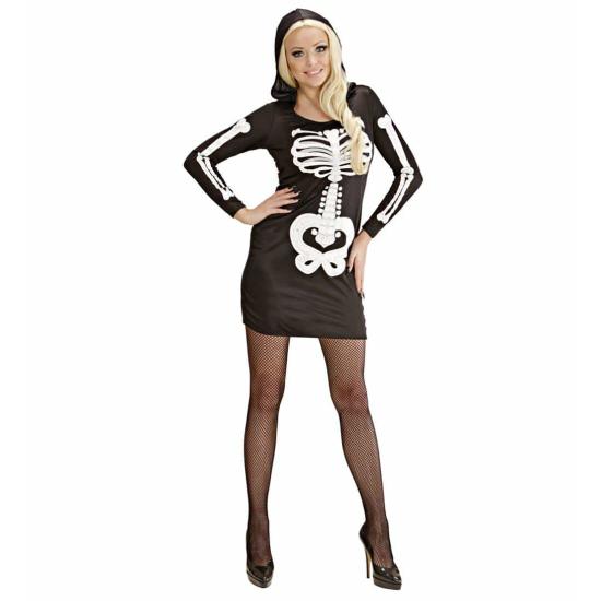 Fantasia de Halloween esqueleto glamour adulto