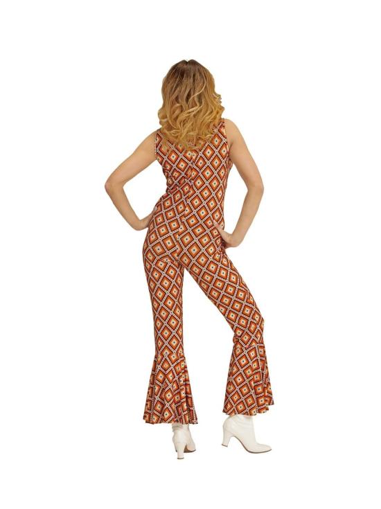Traje de macacão adulto feminino Groovy 70s Rhombus