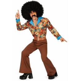 Fantasia de Super Rei do Ringue dos anos 70 para adultos. Homem adulto