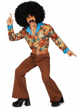 Fantasia de Super Rei do Ringue dos anos 70 para adultos. Homem adulto