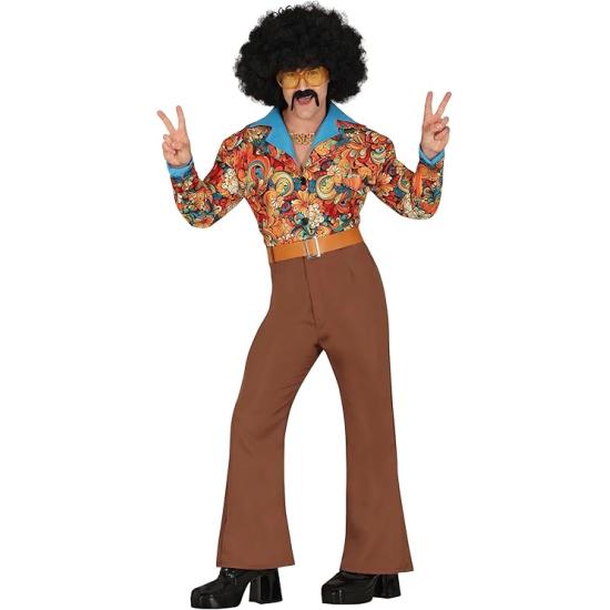 Fantasia de Super Rei do Ringue dos anos 70 para adultos. Homem adulto