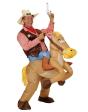 Fantasia de cowboy adulto com cavalo inflável, tamanho único