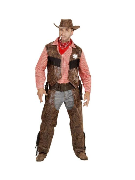 Fato de cowboy xerife lobo para homem