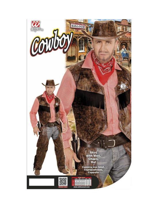 Fato de cowboy xerife lobo para homem