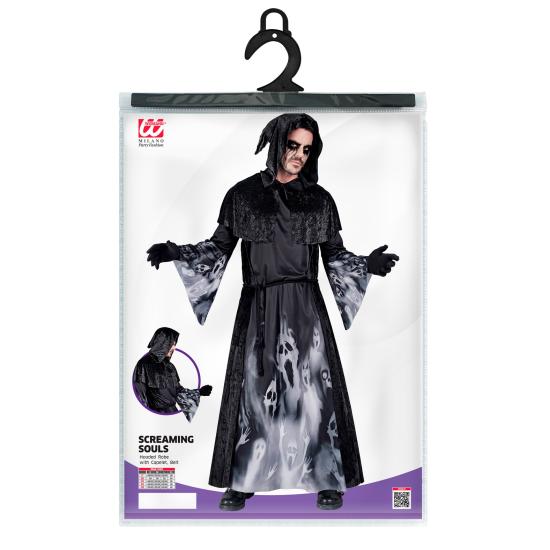 Fantasia de Screaming Souls para Homem – Túnica com Capuz, Capa e Cinto