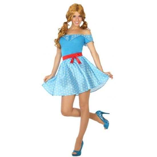 Fato de senhora azul dos anos 50 para mulher Fato de senhora azul dos anos 50 para mulher