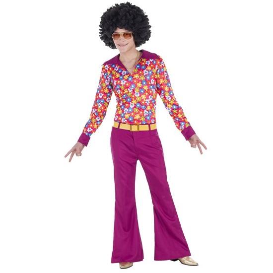 Fato de flores dos anos 70 para adulto