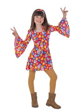 Fato de flores dos anos 70 para menina.