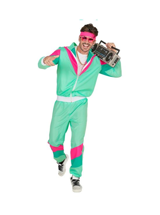 Fantasia Anos 80 Agasalho Verde Unissex Adultos