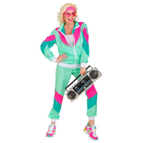 Fato de treino colorido dos anos 80 unissex adulto