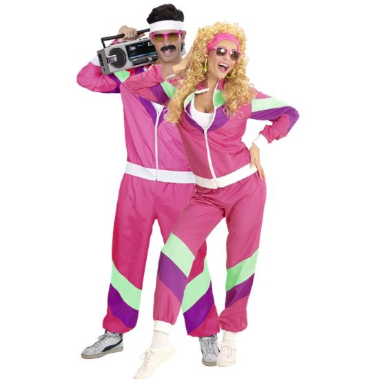 Fato de treino Fuxia adulto dos anos 80 Fato de treino Fuxia adulto dos anos 80