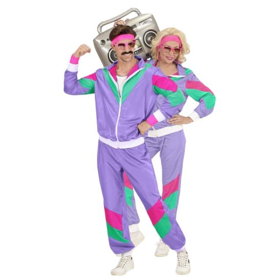 Fato de treino roxo dos anos 80 unissex adulto Fato de treino roxo dos anos 80 unissex adulto