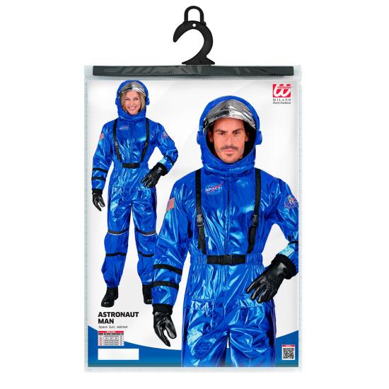 Fantasia de astronauta colonizador azul para adultos