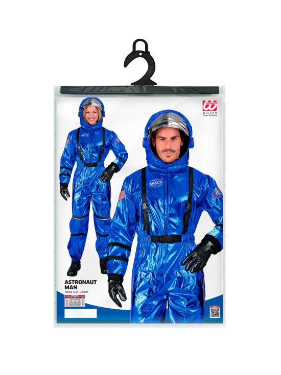 Fantasia de astronauta colonizador azul para adultos