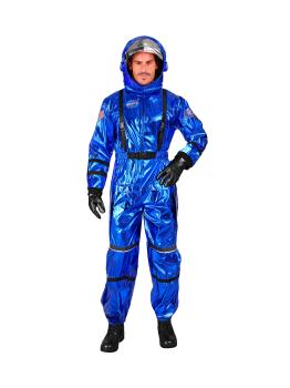 Fantasia de astronauta colonizador azul para adultos