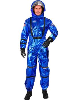 Fantasia de astronauta colonizador azul para adultos