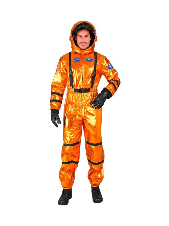Fantasia de Astronauta Colonizadora para Adultos na Cor Laranja