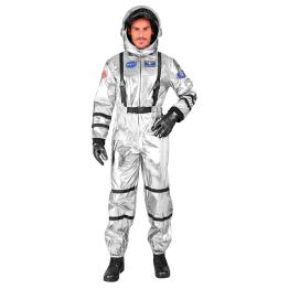 Fantasia de astronauta colonizador prateado para adultos