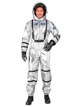 Fantasia de astronauta colonizador prateado para adultos