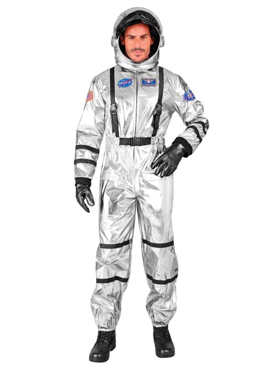 Fantasia de astronauta colonizador prateado para adultos