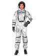 Fantasia de astronauta colonizador prateado para adultos