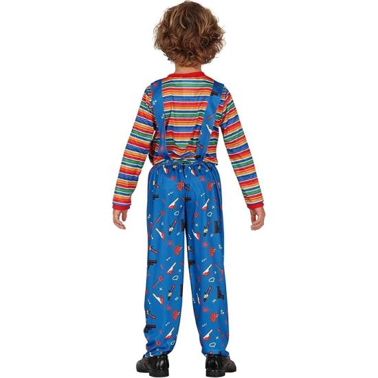 Fantasia de Brinquedo Malvado para Crianças - Camiseta e Macacão para Meninos - Fantasias de Brinquedo Maligno para Halloween, Carnaval e Festas à Fantasia - Ideal para Meninos - Azul e Multicolorido