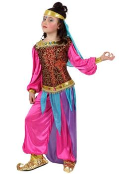 Fato de dançarina árabe rosa para menina