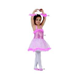 Fato de bailarina rosa tamanho 3-4 anos
